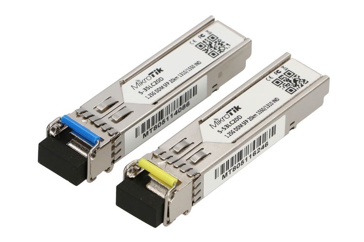 MikroTik S-3553LC20D | SFP Module | 1,25Gb/s, 20km, Single mode, Pair (T1310nm/R1550nm) + (T1550nm/R1310nm), MIKROTIK S-3553LC20D 5902560365993