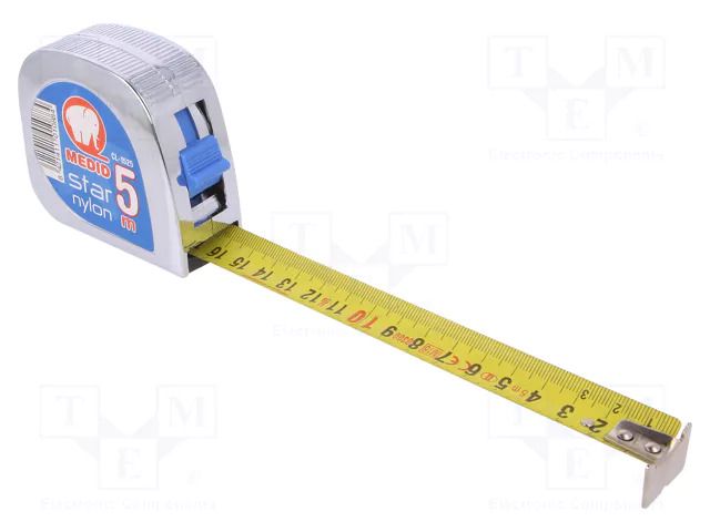 Measuring tape; L: 5m; Width: 25mm; ABS; measure MEDID MED.CL-1525