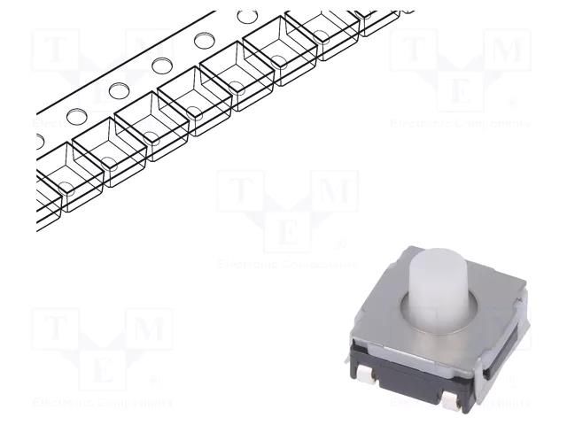 Microswitch TACT; SPST; Pos: 2; 0.05A/12VDC; SMT; 2N; 6.2x6.2x2.5mm ALPS SKRAAME010