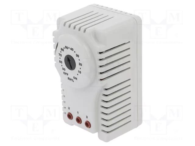 Sensor: hygrostat; 10÷90%RH; OUT: SPDT; 10÷60°C; IP20; 250VAC; 5A PLASTIM PHG02