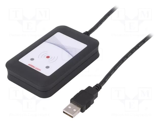 RFID reader; 4.3÷5.5V; USB; antenna; Range: 100mm; 88x56x18mm; ABS ELATEC T4DT-FB2BEL