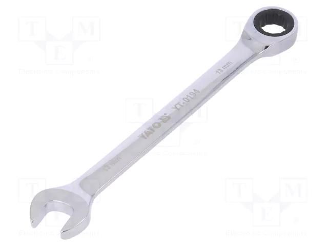 Wrench; combination spanner,with ratchet; 13mm YATO YT-0194
