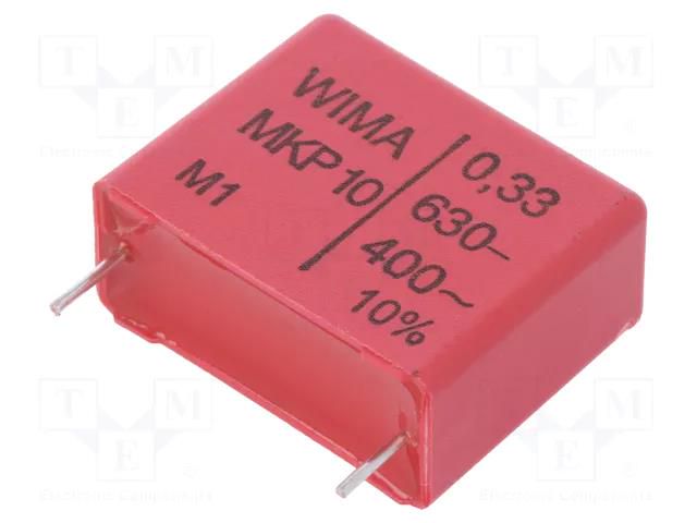 Capacitor: polypropylene; 330nF; 630VDC; 400VAC; 26.5x11x21mm; THT WIMA MKP10-330N/630/10