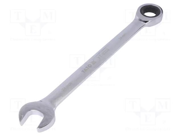 Wrench; combination spanner,with ratchet; 24mm YATO YT-0202