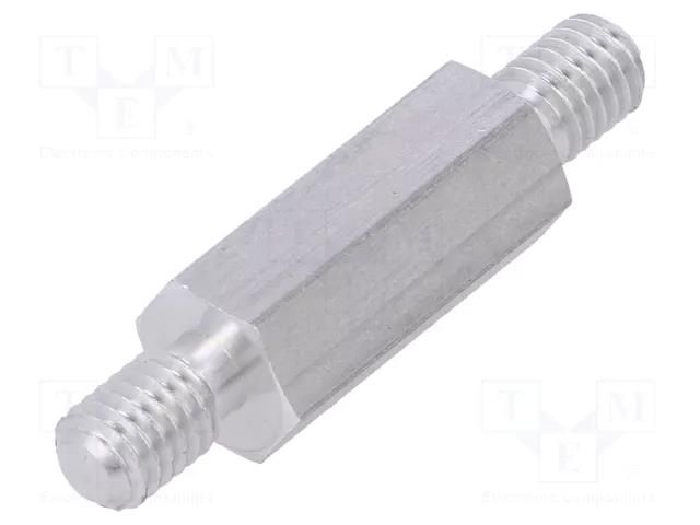 Screwed spacer sleeve; 18mm; Ext.thread: M5; hexagonal; aluminium DREMEC TMM-M5X18/DR438