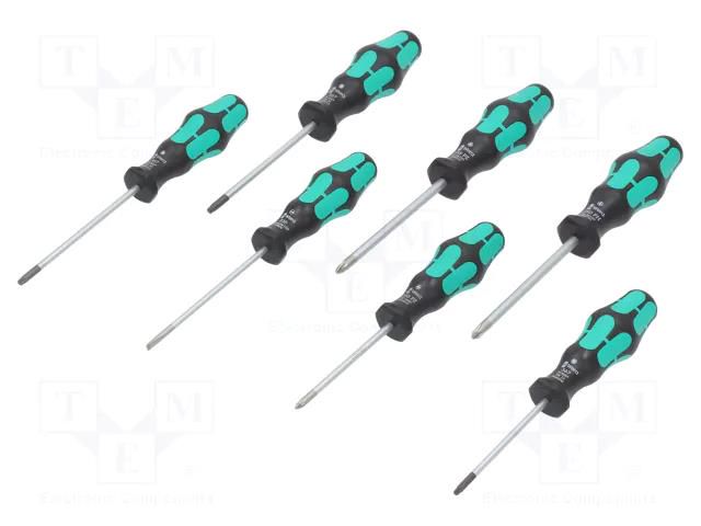 Kit: screwdrivers; Phillips,Pozidriv®,slot,Torx®; 8pcs. WERA WERA.05320540001