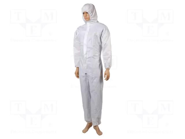 Protective coverall; Size: XL; white; DT115; with a hood DELTA PLUS DEL-DT115XG