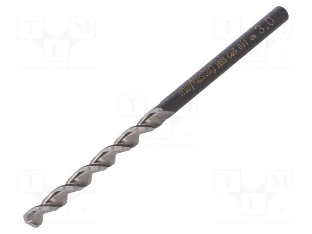 Drill bit; for metal; Ø: 3mm; L: 61mm; Working part len: 33mm ALPEN-MAYKESTAG ALP.61100300100