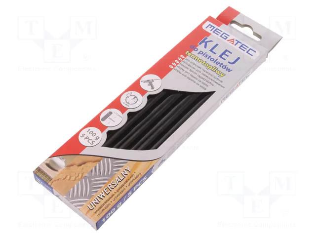 Hot melt glue; Ø: 11mm; black; L: 200mm; Bonding: 15÷20s; 5pcs. MEGATEC MEG-BN1021C-UN-CZA