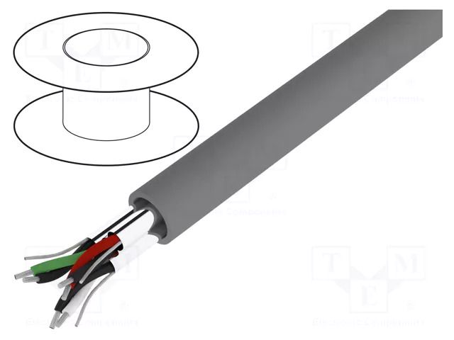 Wire; Alpha Essential C&C; 3x2x22AWG; PVC; dark grey; 300V; 30.5m ALPHA WIRE 6010C-SL005