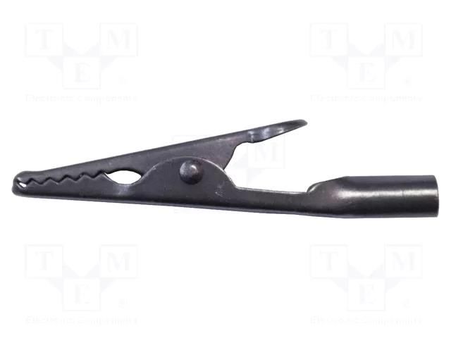 Crocodile clip; 10A; black; Grip capac: max.7.9mm; Contacts: steel MUELLER ELECTRIC BU-60BLACK