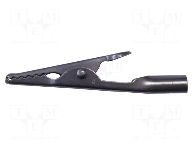 Crocodile clip; 10A; black; Grip capac: max.7.9mm; Contacts: steel MUELLER ELECTRIC BU-60BLACK