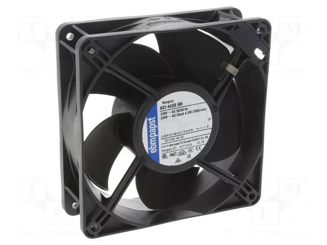Fan: EC; axial; 230VAC; 119x119x38mm; 175m3/h; ball; 3300rpm EBM-PAPST ACI4420HH