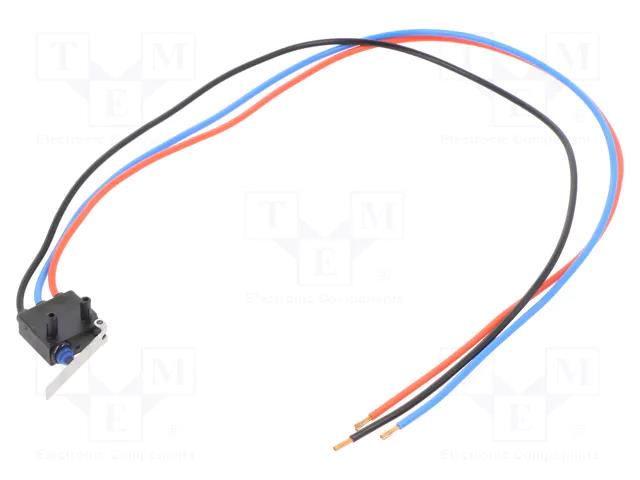 Microswitch SNAP ACTION; 0.1A/100VAC; with lever; SPDT; ON-(ON) OMRON Electronic Components D2HW-BR221M