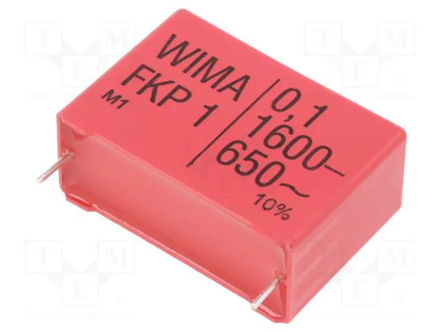 Capacitor: polypropylene; 100nF; 17x29x41.5mm; THT; ±10%; 37.5mm WIMA FKP1-100N/1600