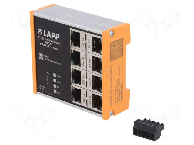 Switch Ethernet; managed; Number of ports: 8; 18÷30VDC; RJ45; IP20 LAPP 21700142