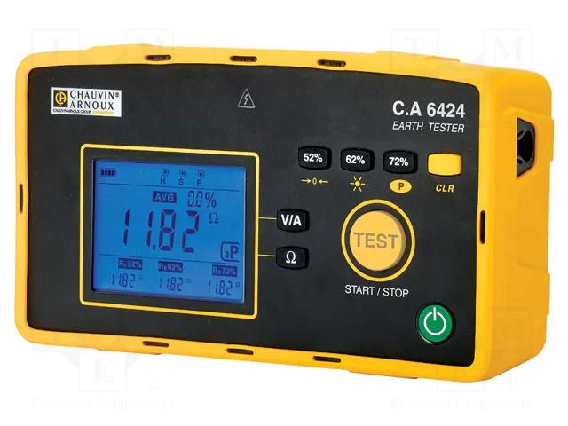 Meter: grounding resistance; LCD; 0.05÷50kΩ; IP65; Illumin: yes CHAUVIN ARNOUX CA-6424