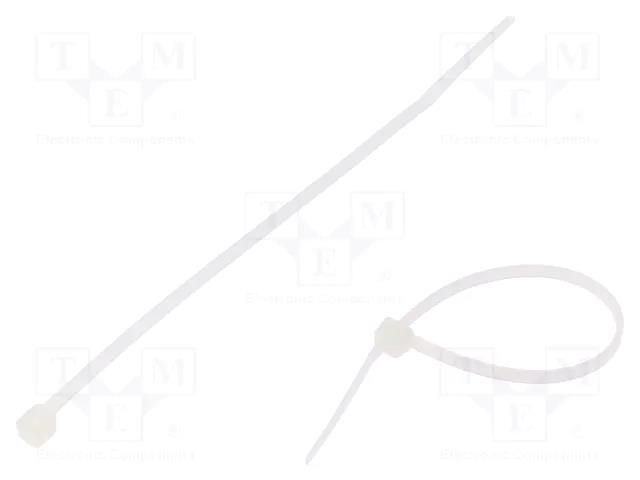 Cable tie; L: 250mm; W: 3.3mm; natural; polyamide; 166N; Ømax: 65mm TIE10 TT3.3X250/N