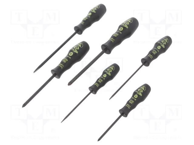 Kit: screwdrivers; Pozidriv®,slot; ESD; 6pcs. C.K CK-T4741ESD