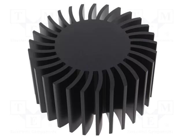 Heatsink; LED; Ø: 145mm; H: 75mm; black FISCHER ELEKTRONIK SK592/75/SA