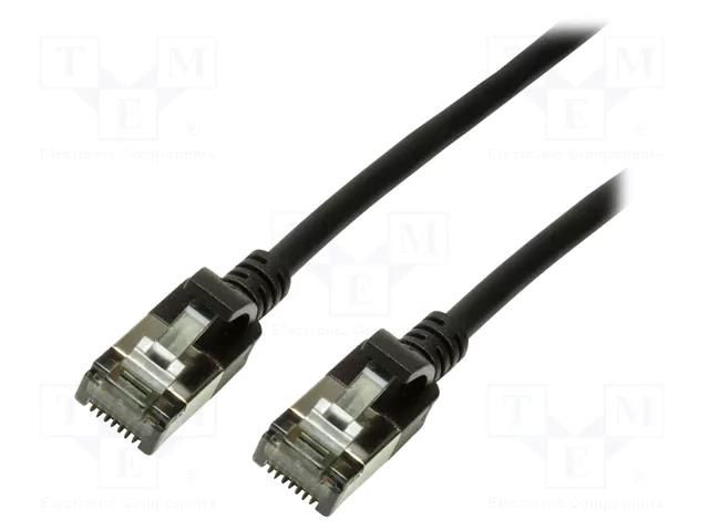 Patch cord; RJ45 plug,both sides; U/FTP; 6a; stranded; Cu; black LOGILINK CQ9023S