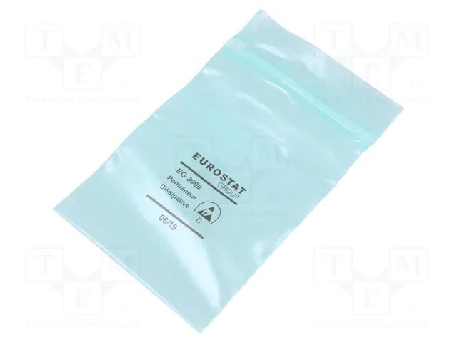 Protection bag; ESD; L: 102mm; W: 76mm; Thk: 75um; Closing: self-seal EUROSTAT GROUP ERS-200960304