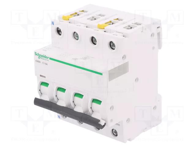 Circuit breaker; 400VAC; Inom: 10A; Poles: 3+N; Charact: C; 6kA; IP20 SCHNEIDER ELECTRIC A9F04710