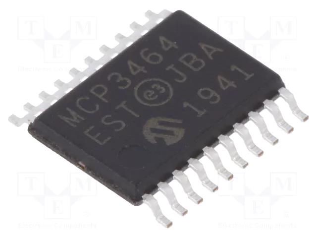 IC: A/D converter; Ch: 8; 16bit; 156ksps; 2.7÷3.6V; TSSOP20; ±7LSB MICROCHIP TECHNOLOGY MCP3464-E/ST