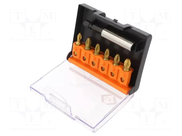 Kit: screwdriver bits; PlusMinus PZ-type; 25mm; plastic cassette C.K CK-T4569TINC