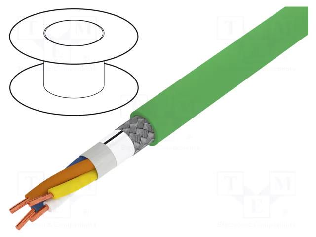 Wire; HELUKAT® PROFInet A; 2x2x22AWG; 5e; wire; Cu; PUR; green HELUKABEL HELUKAT-NET-A-PUR