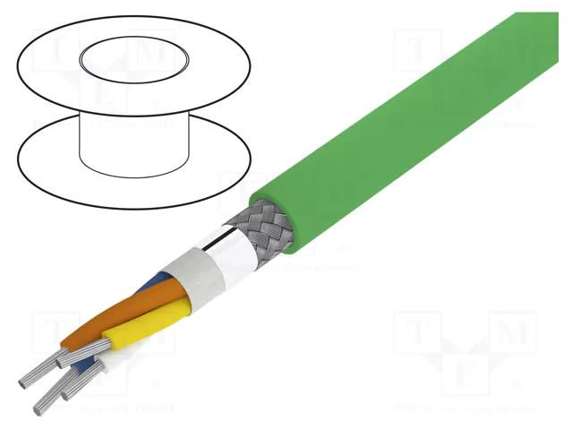 Wire: data transmission; HELUKAT® PROFInet C; 2x2x22AWG; green HELUKABEL HELUKAT-NET-C-PUR