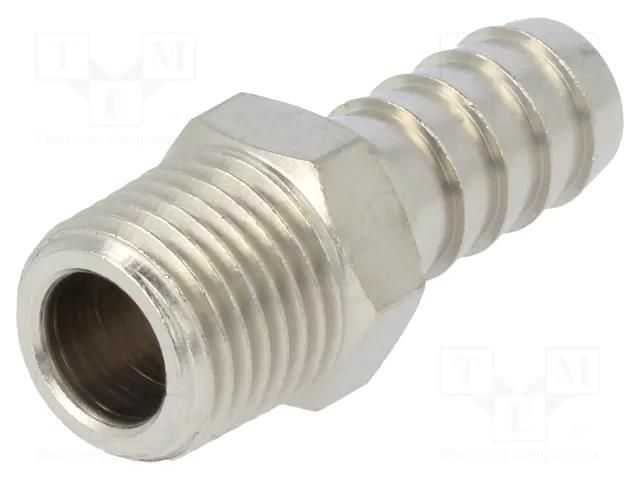 Threaded fitting; connector pipe; nickel plated brass; 10mm PNEUMAT 3040-10-1/4