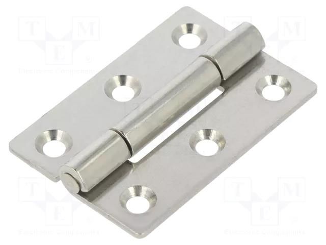 Hinge; Width: 40mm; stainless steel; H: 60mm ELESA+GANTER GN136NI40-60-C