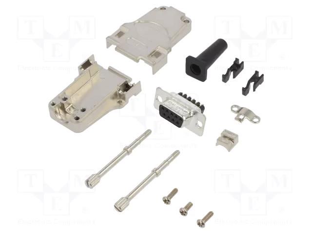 Connector: D-Sub; PIN: 9; female; straight; screw terminal AMPHENOL COMMUNICATIONS SOLUTIONS DTZF-LJSRG-09FSSC