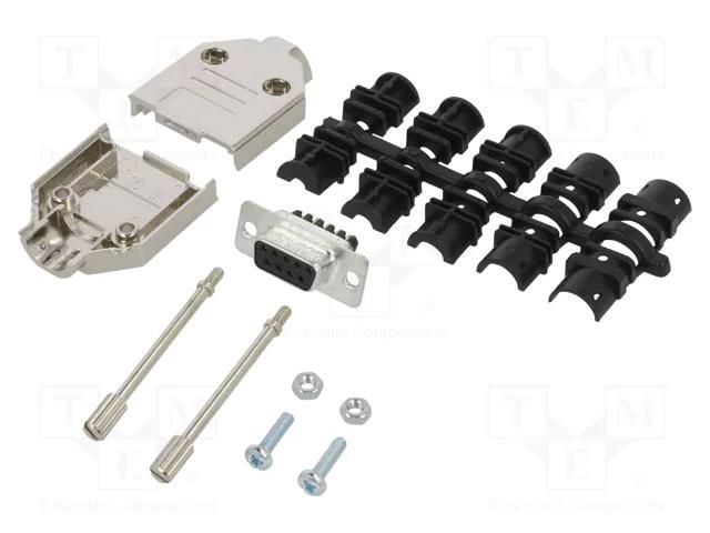 Connector: D-Sub; PIN: 9; female; straight; screw terminal AMPHENOL COMMUNICATIONS SOLUTIONS DTPKM-09FSSC