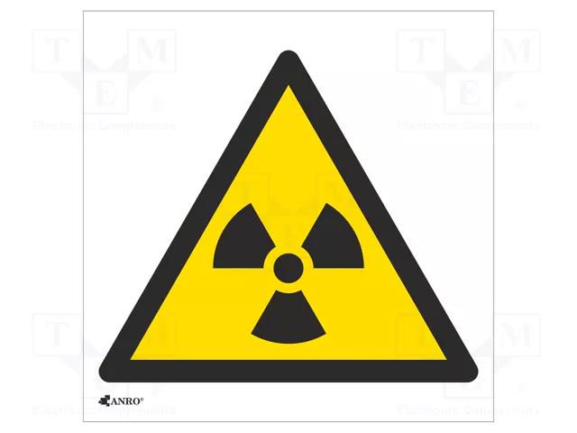 Safety sign; warning; self-adhesive folie; W: 200mm; H: 200mm ANRO IW/003/C/F