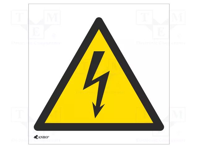 Safety sign; warning; self-adhesive folie; W: 200mm; H: 200mm ANRO IW/012/C/F