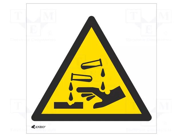 Safety sign; warning; PVC; W: 200mm; H: 200mm ANRO IW/023/C/P