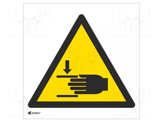 Safety sign; warning; self-adhesive folie; W: 200mm; H: 200mm ANRO IW/024/C/F