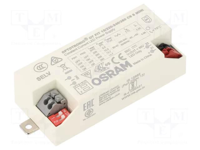 Power supply: switching; LED; 17.7W; 30÷42VDC; 225÷350mA; IP20 ams OSRAM 4062172013406