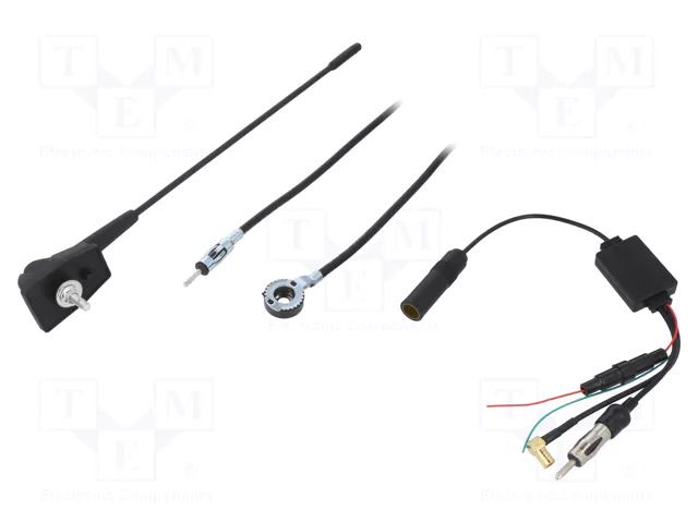 Antenna; automotive; 15dBi; AM,DAB,FM; 5m; 50Ω; black; 5VDC; RG58 PER.PIC. A00035