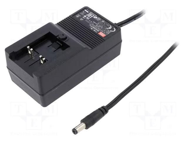 Power supply: switching; mains,plug-in; 9VDC; 3.3A; 29.7W; 86% MEAN WELL GE40I09-P1J