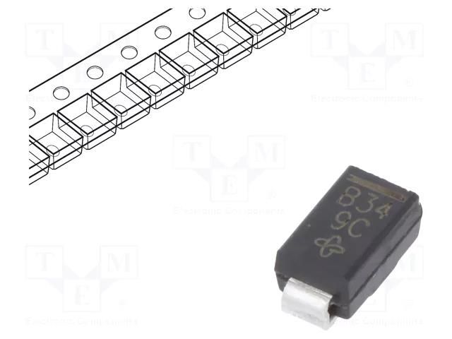 Diode: Schottky rectifying; SMA; SMD; 40V; 3A; 7 inch reel VISHAY B340A-E3/61T