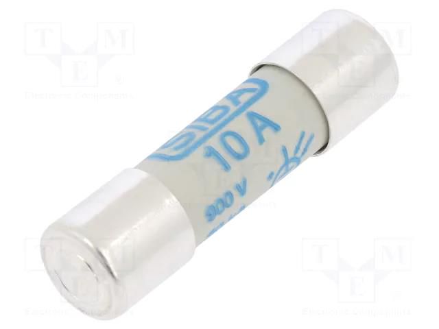 Fuse: fuse; 10A; 900VDC; gR; ceramic,cylindrical,industrial; URZ SIBA 5021506.10