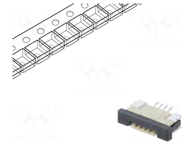 Connector: FFC/FPC; SMT; PIN: 4; Contacts: copper; tinned; 1mm; ZIF CONNFLY DS1020-07-4VBT1B-R