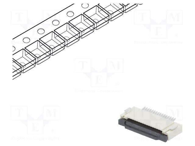 Connector: FFC/FPC; tinned; SMT; 500mA; 50V; PIN: 16; 500um; ZIF; 30mΩ CONNFLY DS1020-11-16VBT1-R