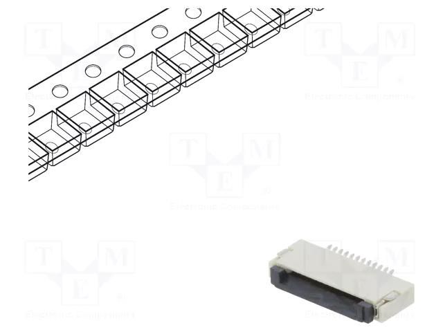 Connector: FFC/FPC; tinned; SMT; 500mA; 50V; PIN: 12; 500um; ZIF; 30mΩ CONNFLY DS1020-12-12VBT1A-