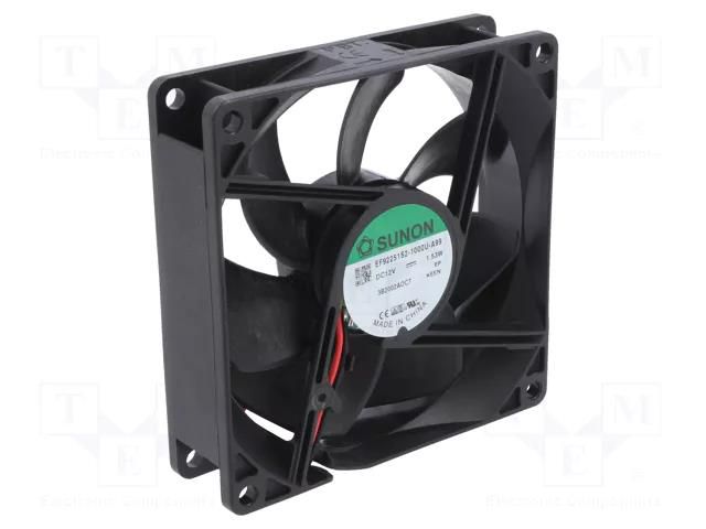 Fan: DC; axial; 12VDC; 92x92x25mm; 76.45m3/h; 32dBA; slide; 2700rpm SUNON EF92251S2-A99-A