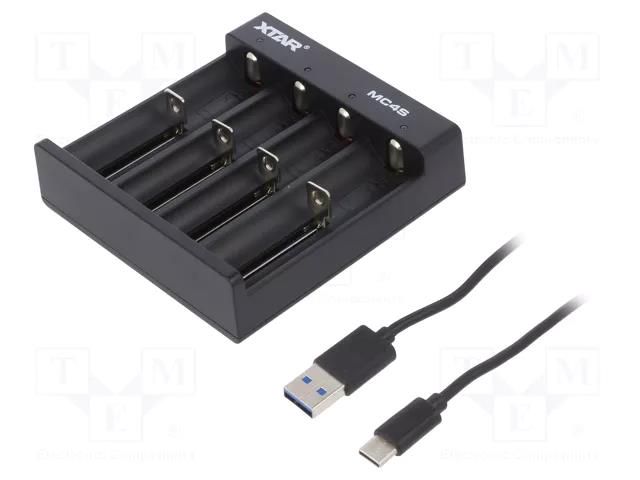 Charger: for rechargeable batteries; Li-Ion,Ni-Cd,Ni-MH; 5VDC XTAR XTAR-MC4S