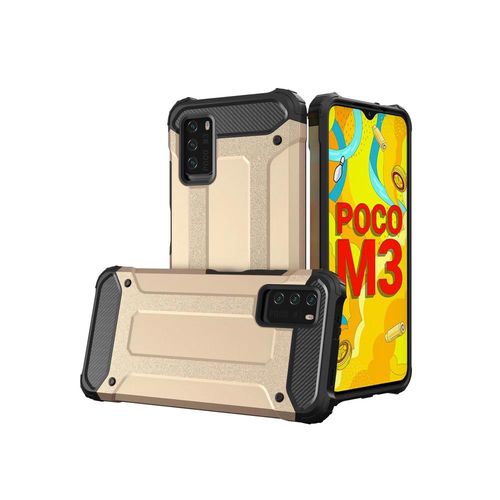 Hybrid Armor Case Tough Rugged Cover for Xiaomi Redmi Note 10 5G / Poco M3 Pro golden, Hurtel 5907769326431 5907769326431